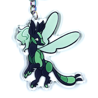 Green Horsefly Keychain Side 2 from Dragons in the Barn
